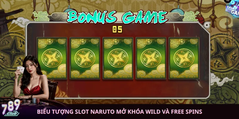 Biểu tượng Slot Naruto mở khóa Wild và Free Spins