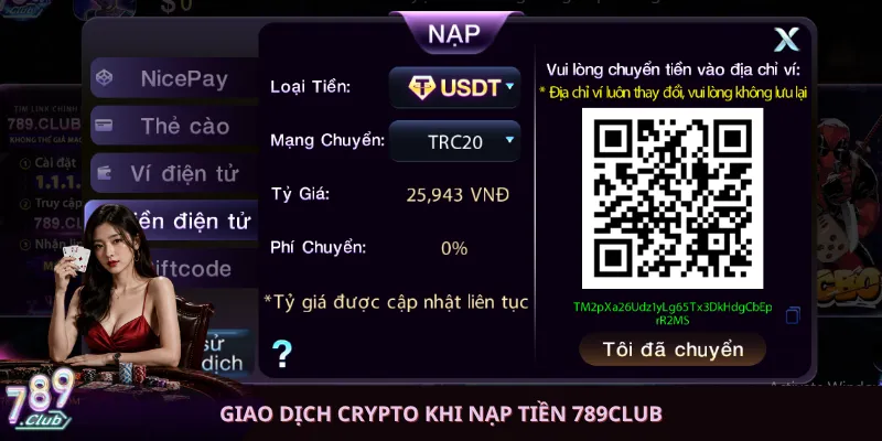 Giao dịch Crypto khi nạp tiền 789club