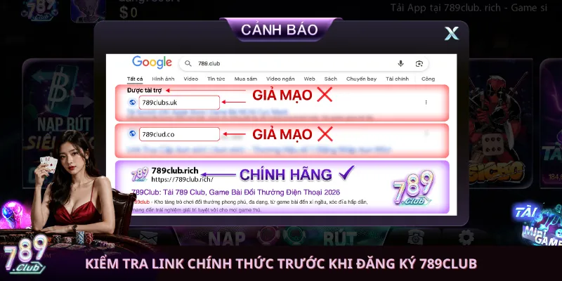 Kiểm tra link chính thức trước khi đăng ký 789club
