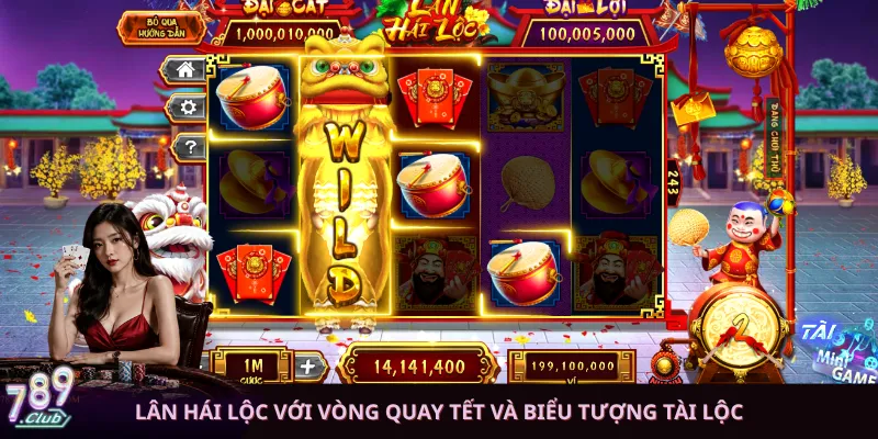 Lân Hái Lộc với vòng quay Tết và biểu tượng tài lộc