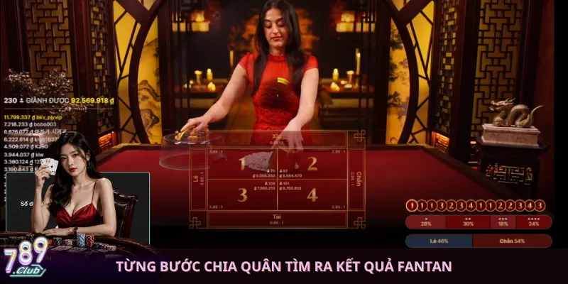 Từng bước chia quân tìm ra kết quả Fantan