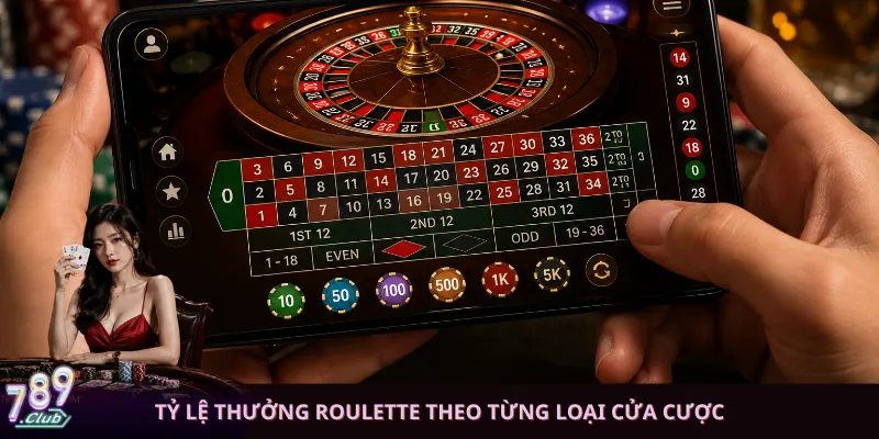 Tỷ lệ thưởng Roulette theo từng loại cửa cược