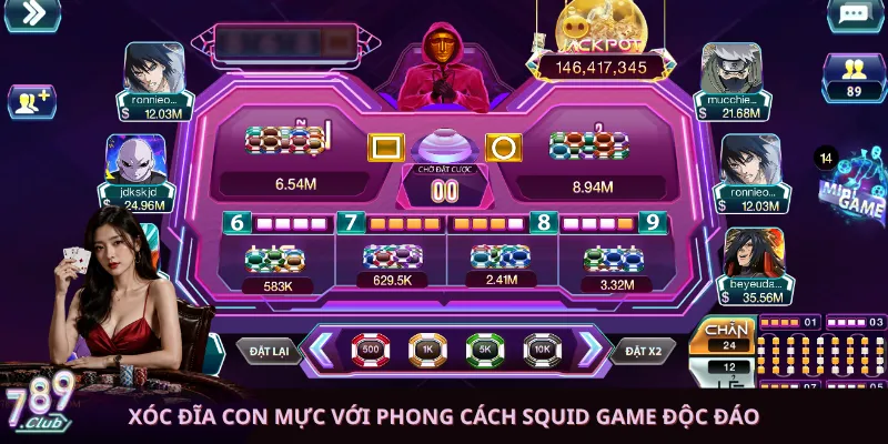 Xóc Đĩa Con Mực với phong cách Squid Game độc đáo